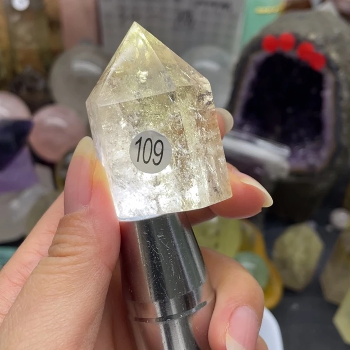 水晶珠宝半成品未镶嵌109黄水晶柱