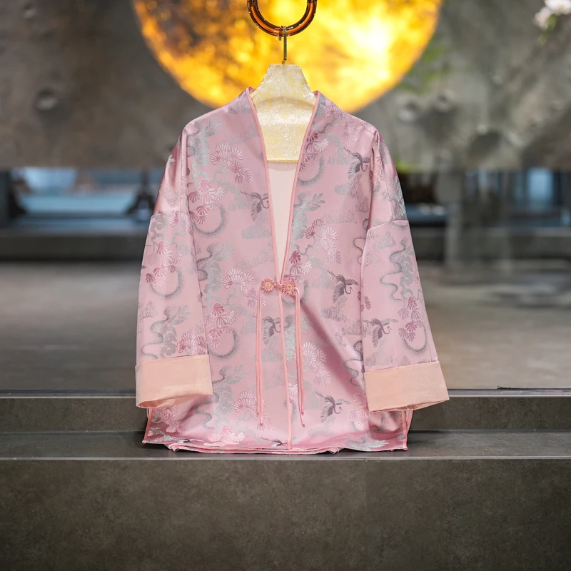 蓝大【顾辞】桑蚕丝对襟流苏外套6923