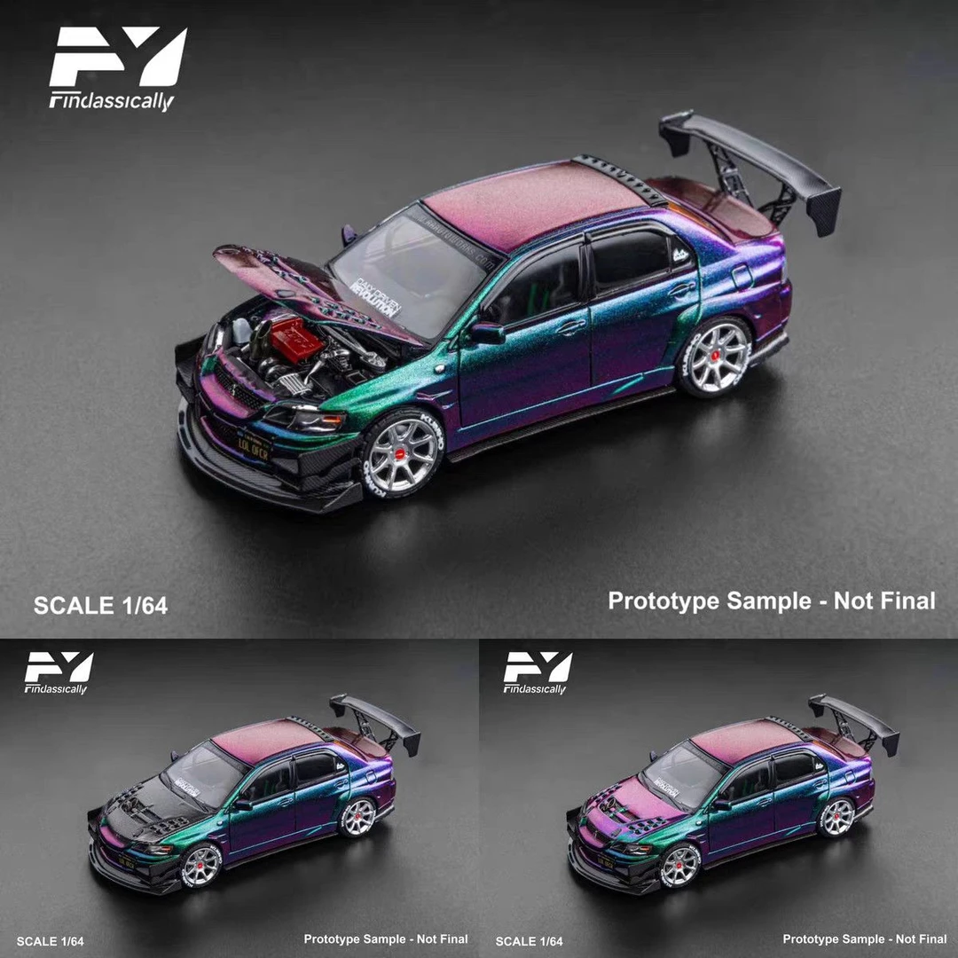 现货FY 1:64 三菱EVO9 九代爆改 可开机盖版 合金汽车模型收藏