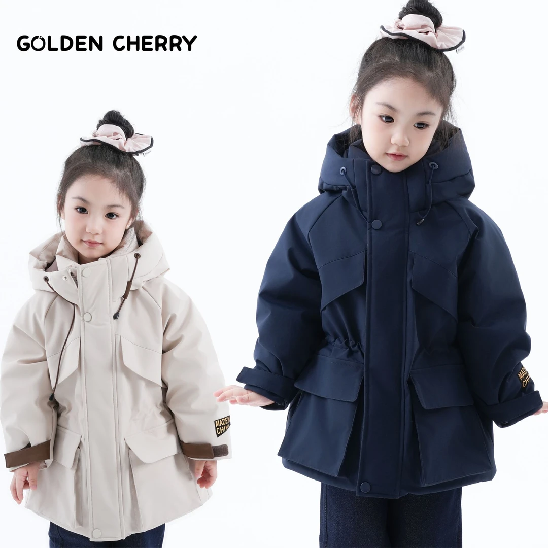 【金樱桃】小童袖标大兜百搭羽绒服92406