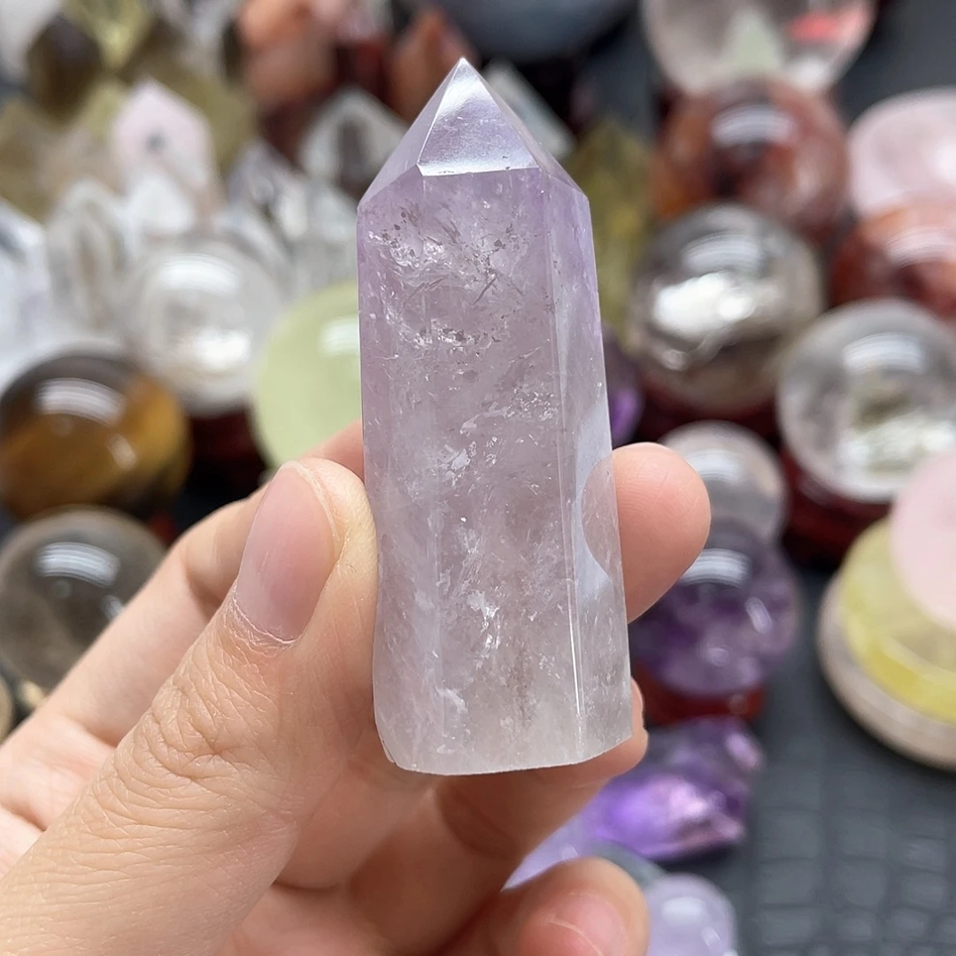 水晶珠宝半成品未镶嵌93紫水晶柱