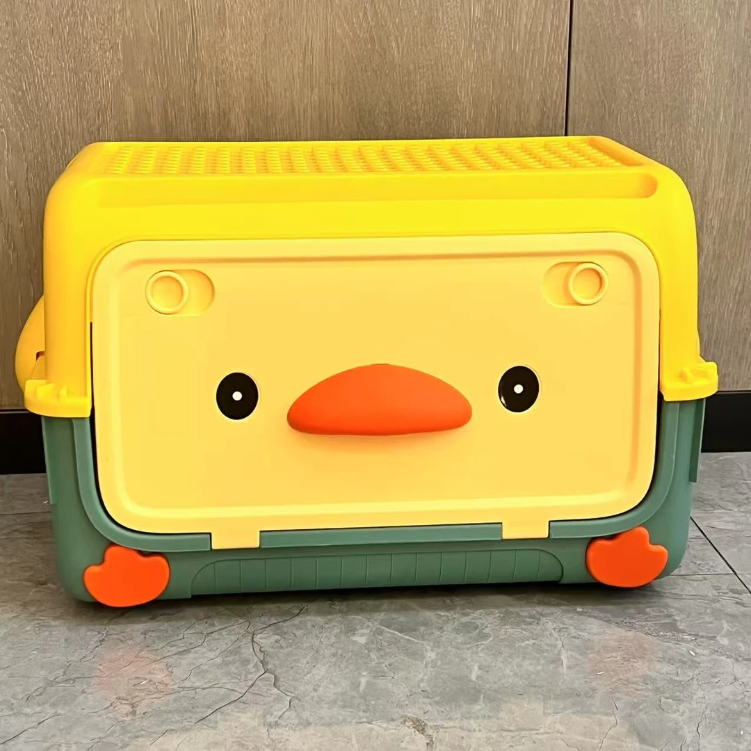 【仓库换季大促销】黄鸭塑料收纳筐收纳箱一个M602