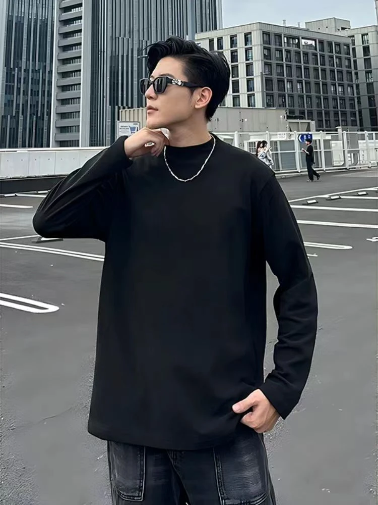 668-1215/50-632/140  男士半高领高级感长袖T恤