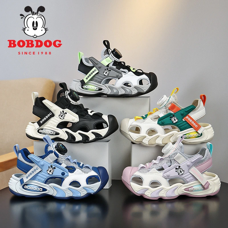 巴布豆童鞋男童凉鞋夏季2025新款儿童防滑耐磨沙滩凉拖男孩旋转扣