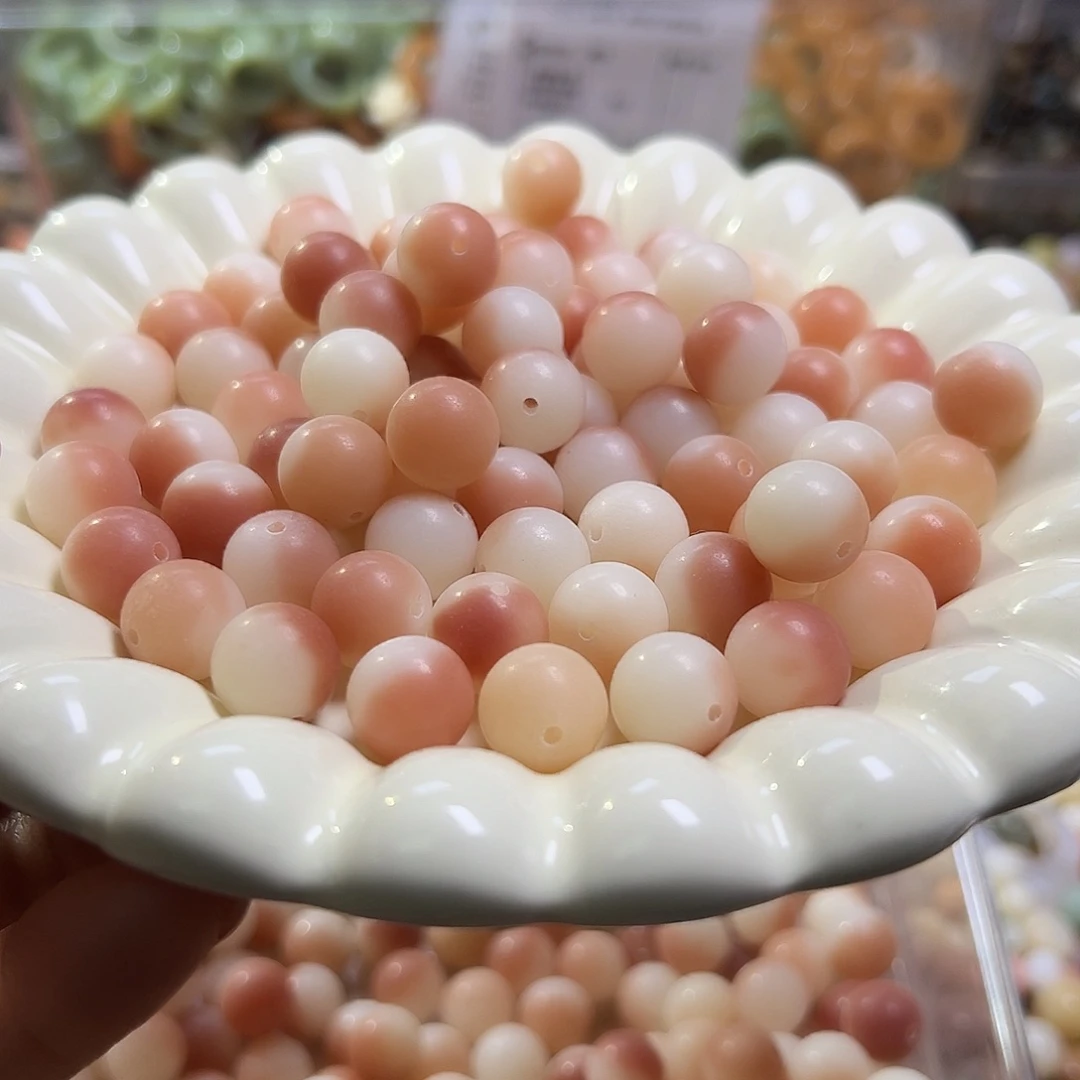 菩提根/象牙果吊坠卡12粉飘圆120颗