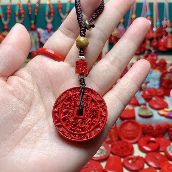 天然辰砂工艺品朱砂钥匙扣