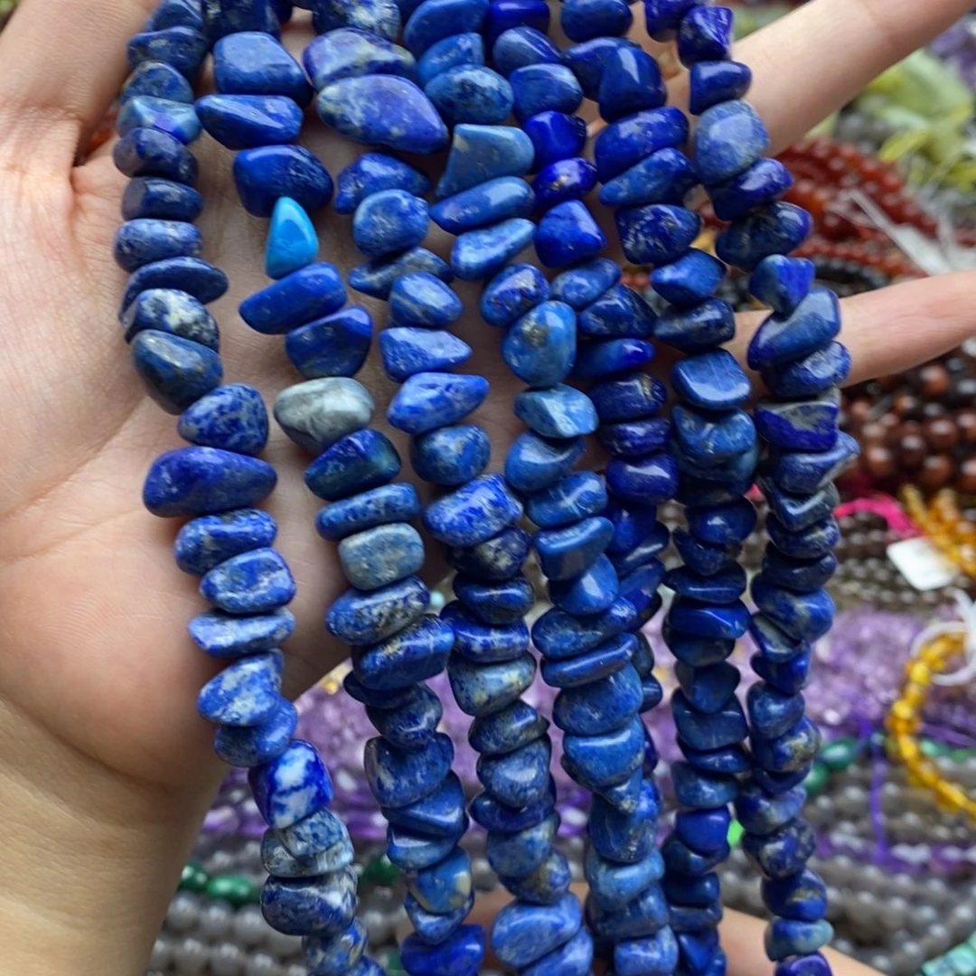 玛瑙/玉髓未镶嵌珠宝半成品一条纯天然青金石大随行11mm