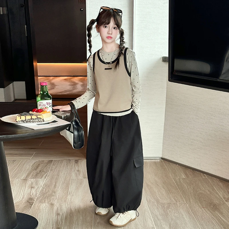 女童洋气套装秋季儿童6-12岁女孩长袖衣服韩版时髦秋装2025新款潮