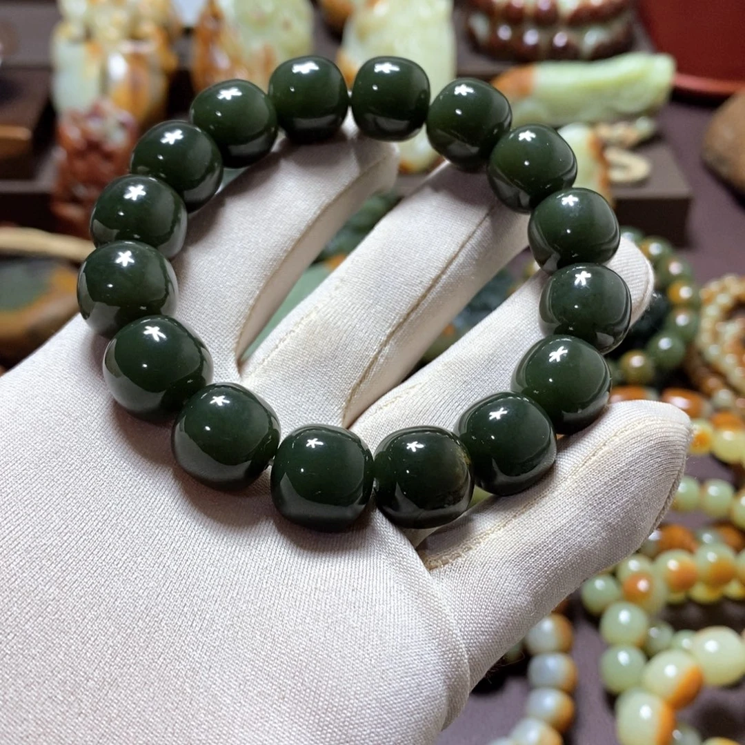 透闪石质玉未镶嵌手链14