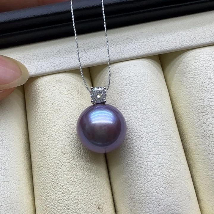 摆件未镶嵌淡水珍珠蓝莓紫12mm