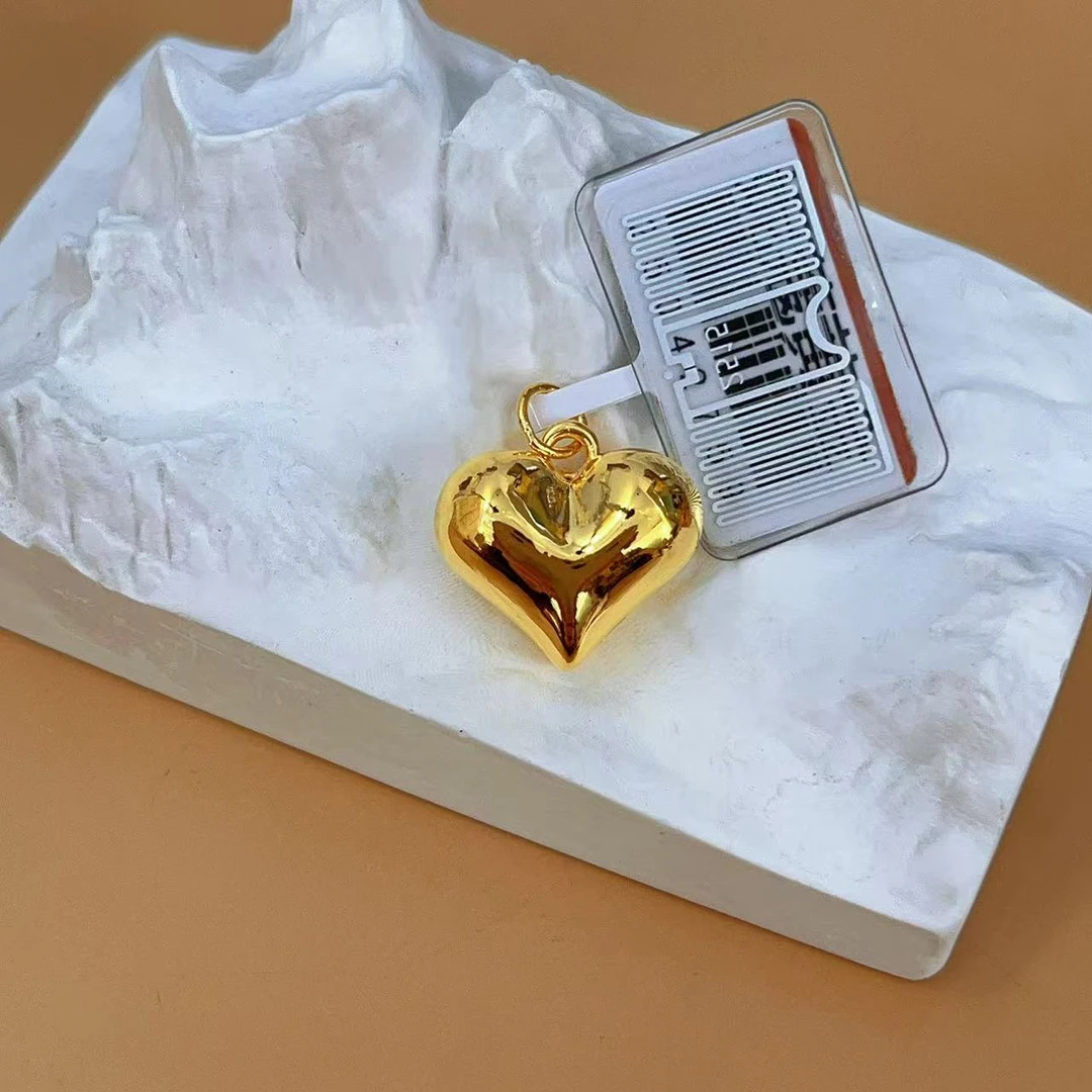 妮蔻黄金足金999黄金3D工艺小胖心精工爱心吊坠黄金按克卖 免工费