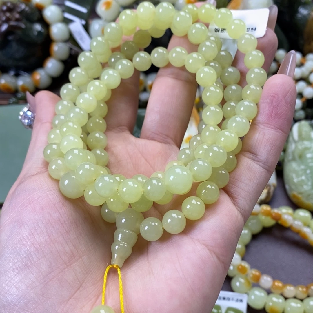 手串未镶嵌透闪石质玉明**说108粒