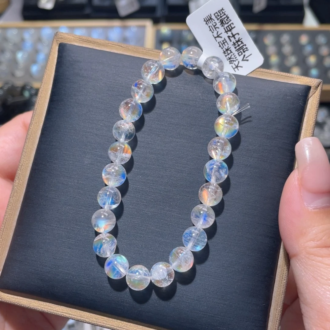 长石未镶嵌手链马岛幻彩月光石手链7.8mm