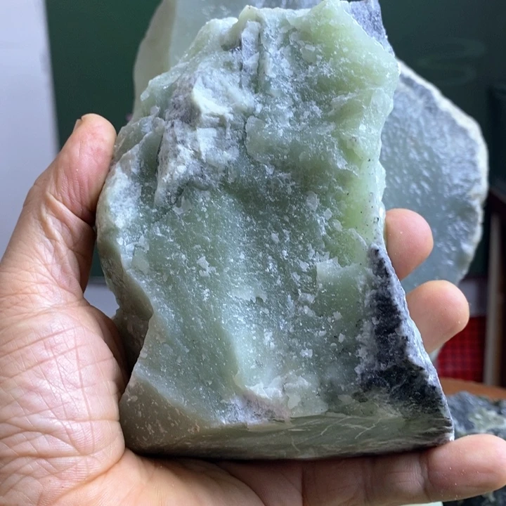 蛇纹石玉珠宝岫玉原石未镶嵌希**来