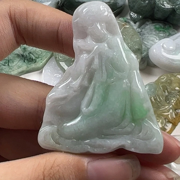 翡翠未镶嵌颈饰45天然翡翠48/38/6