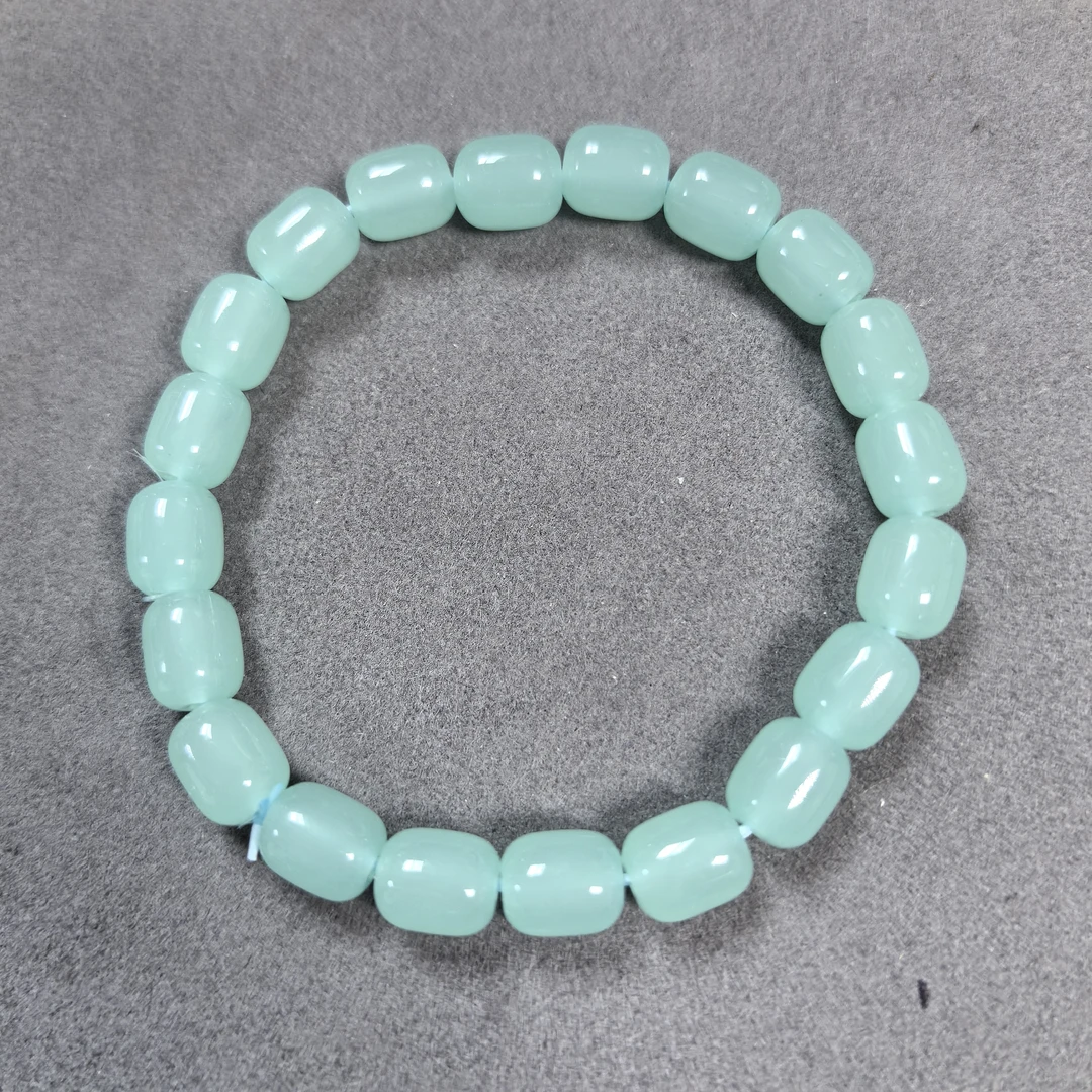 607号-8mm蓝色桶珠手串