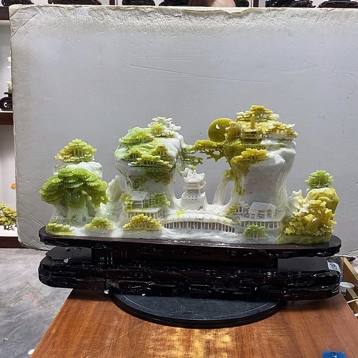 一***崽玉山水摆件 玄关摆件