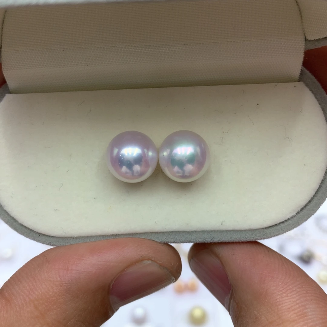 淡水珍珠耳饰18K金镶嵌嗯