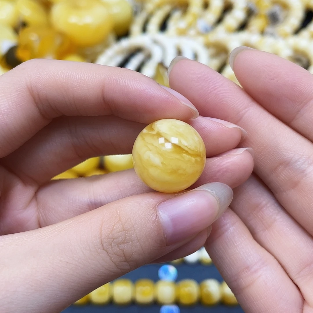 裸石蜜蜡未镶嵌圆珠18.7mm瑕