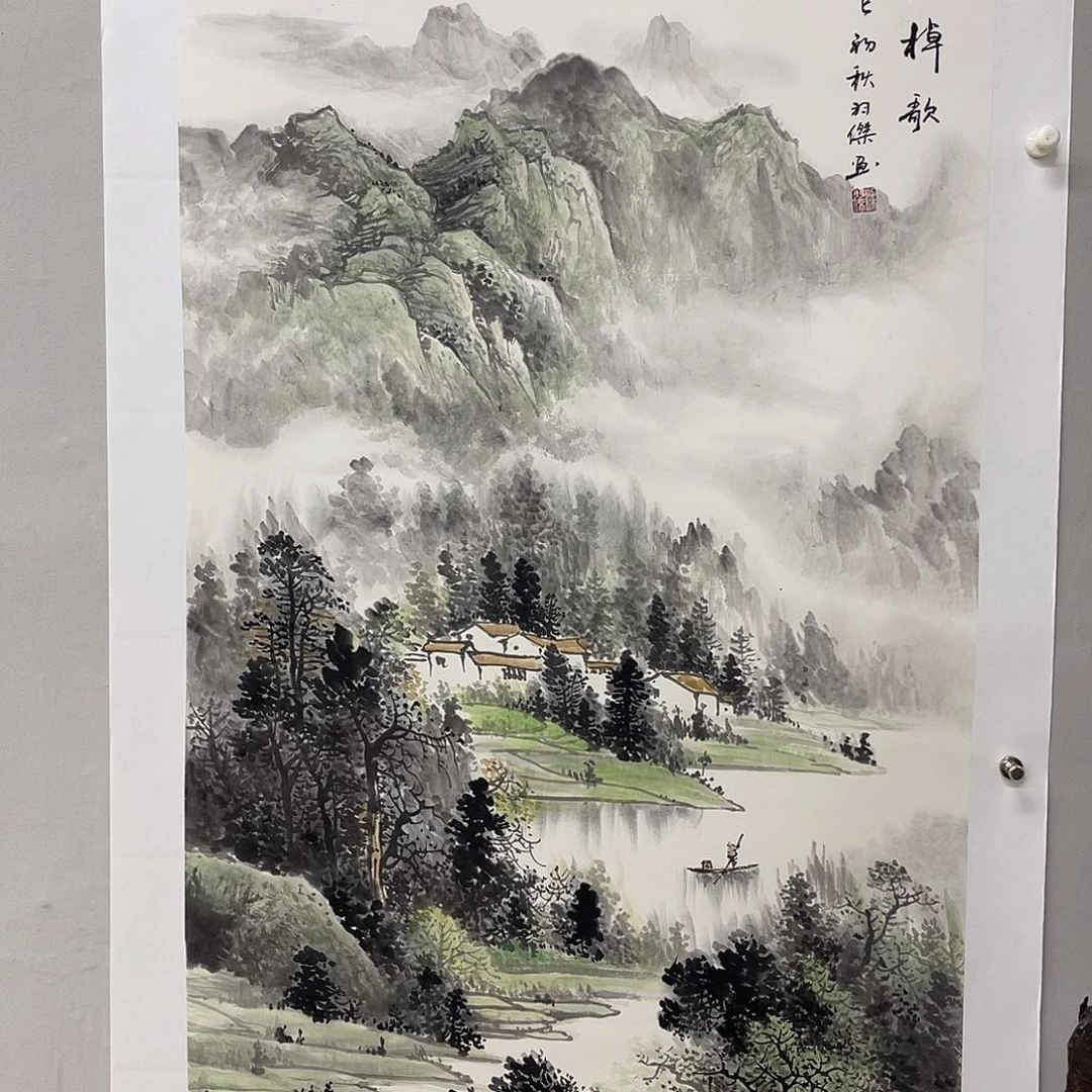 国画梁羽杰140/70青绿山水