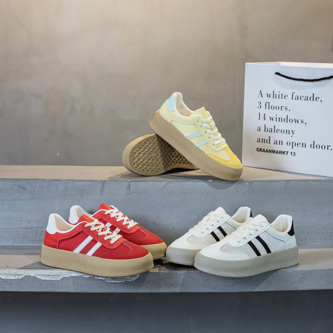 6001-W夏新款透气网面圆头系带德训鞋百搭休闲鞋