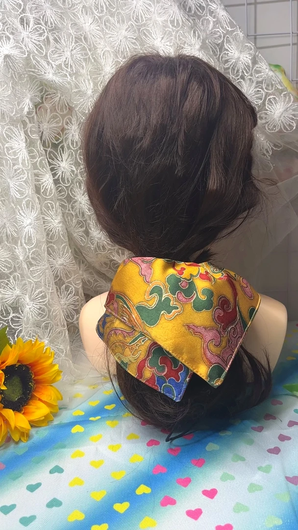 中国风方巾发圈中式（默认微瑕，no退no换，偏远地区不包邮）