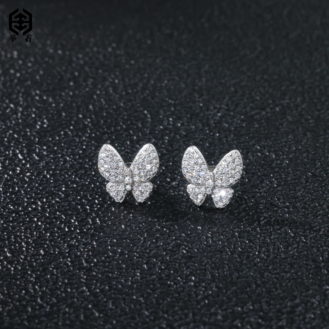 925银莫桑石银制品 【举石精选】X0513-9819-92莫桑钻耳饰（一对）R
