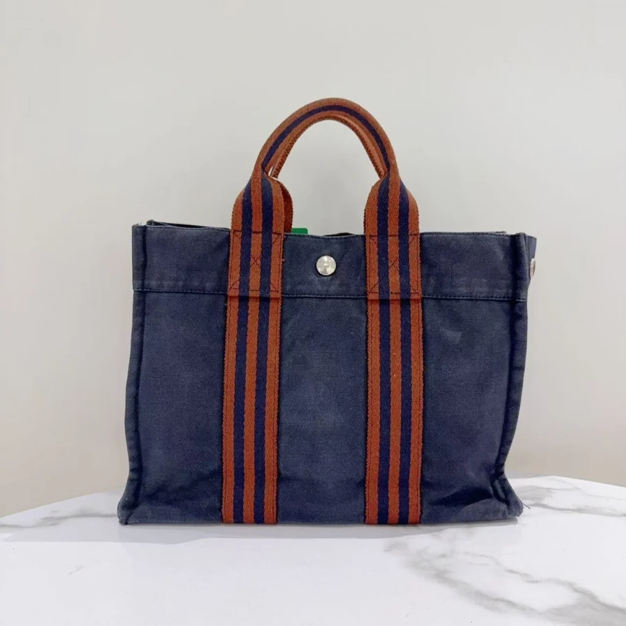 95新 Hermes/爱马仕  藏青色手提包 1348 5753