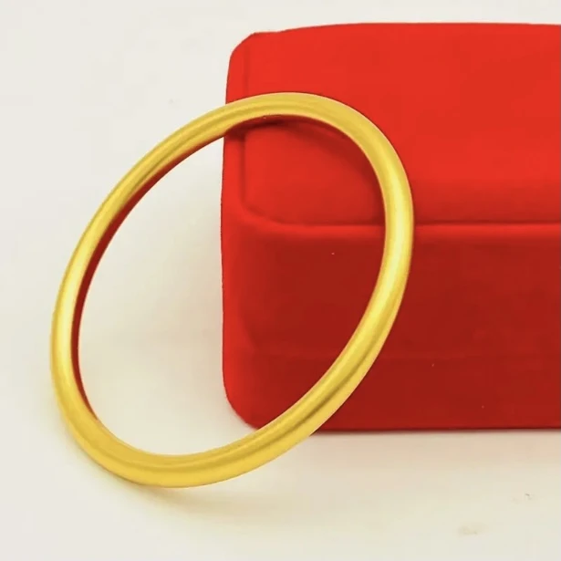 铜合金手镯 金版金色古法传承手镯女 爆款百搭素圈手镯4N时尚镯子