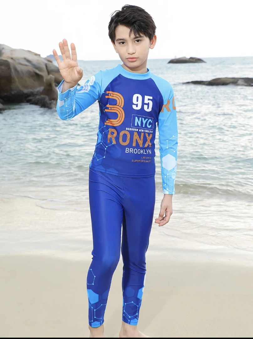 户外游泳男童套装长袖