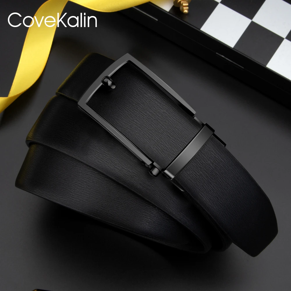 Covekalin真牛皮皮带男士真皮自动扣男款时尚轻奢腰带男士配饰