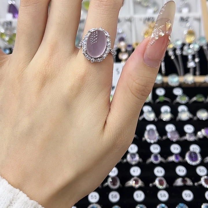 萤石银S925镶嵌戒指