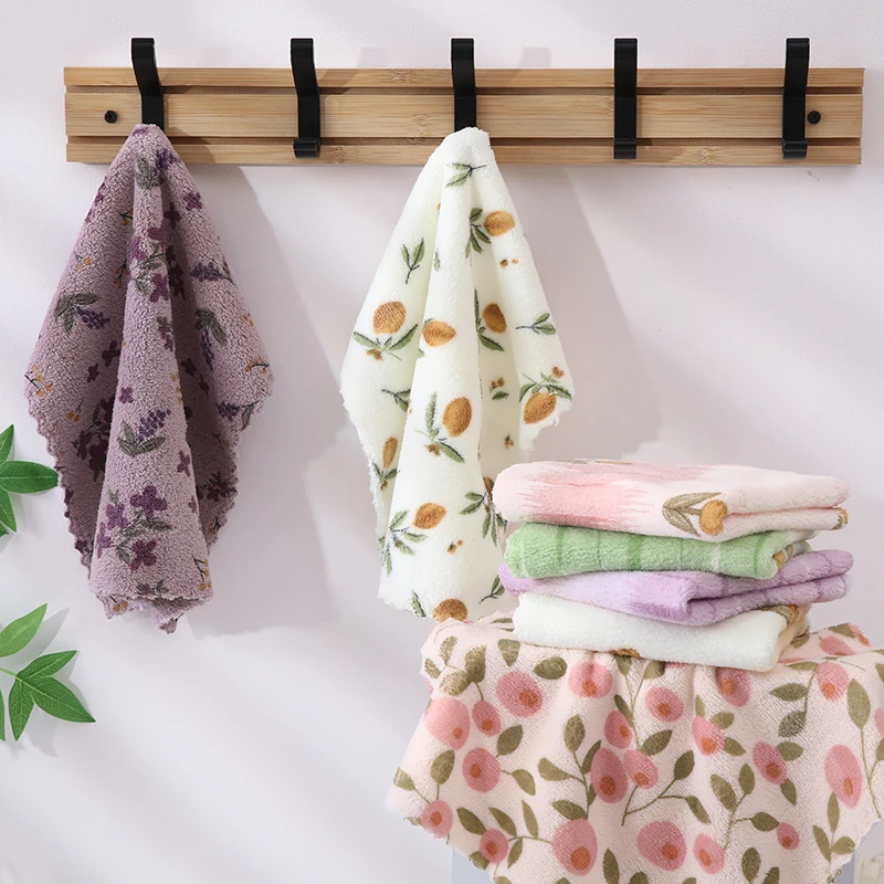 高颜值印花抹布吸水不留痕不沾油耐用加厚款厨房清洁巾