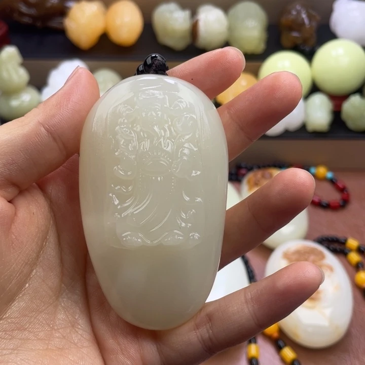 潮***）石材天然青石手把件