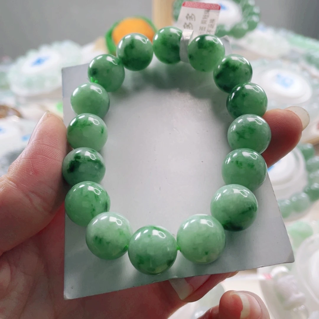 翡翠未镶嵌手链手串13