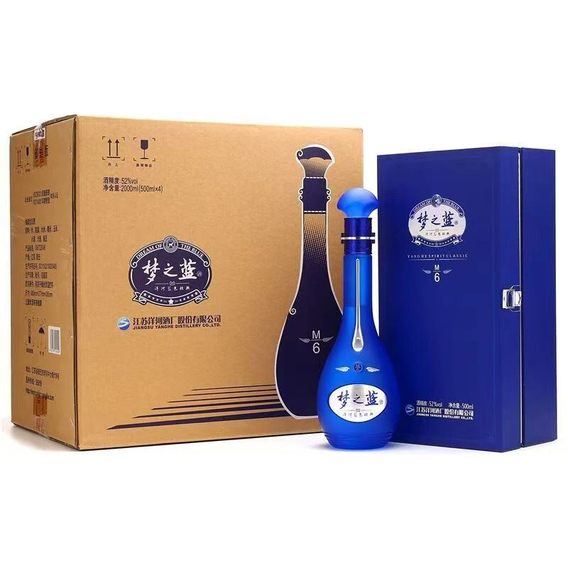 洋河【年货节专属】蓝色经典梦之蓝m6 40.8度500ml*4瓶绵柔白酒 老梦640.8度