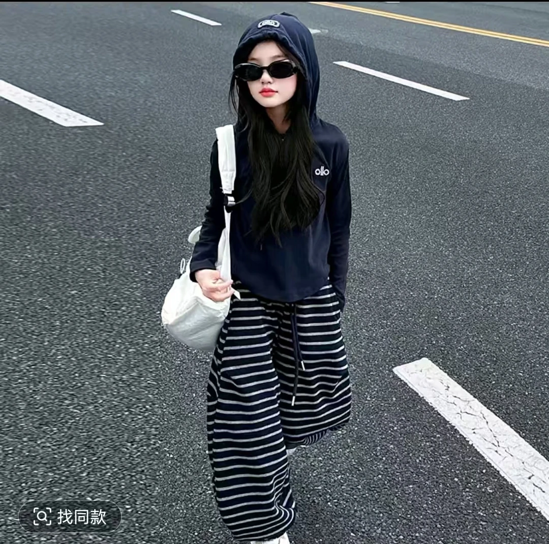 【送项链】女童秋季韩版休闲套装2025新款女大童洋气时髦运动套装