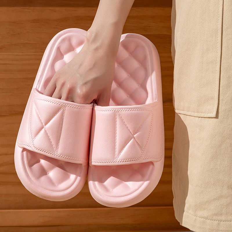 EVA踩屎感情侣款厚底交叉款拖鞋T