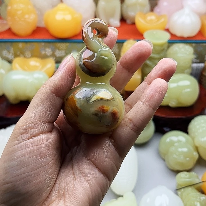 w***j石材葫芦手把摆件