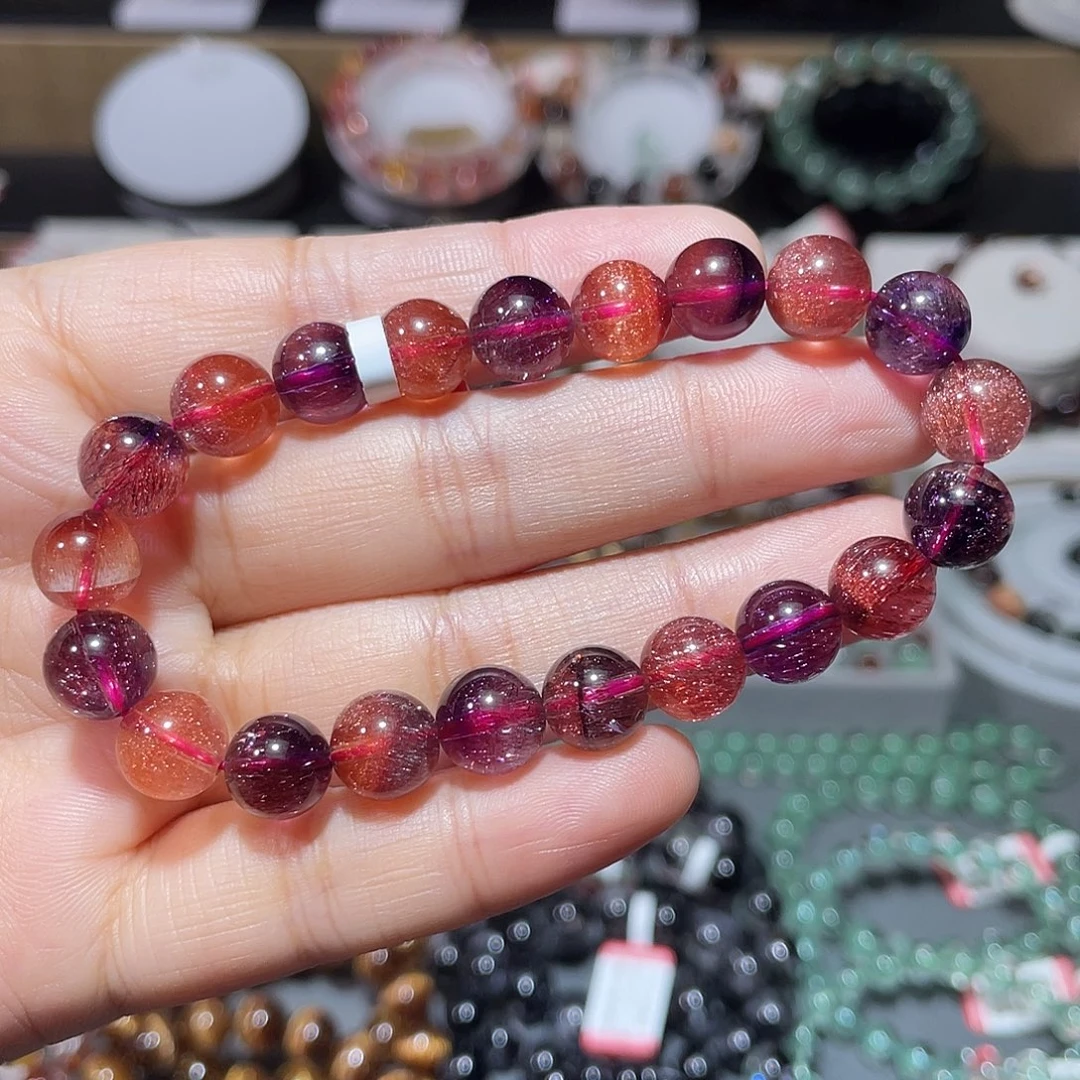 未镶嵌手串水晶金沙红超七手串