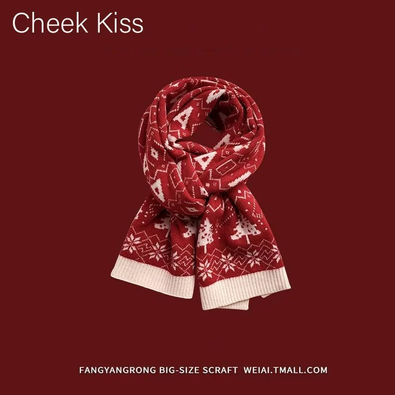 官网小c&k旗舰店围巾女2025新款冬季圣诞节新年针织保暖加厚围脖