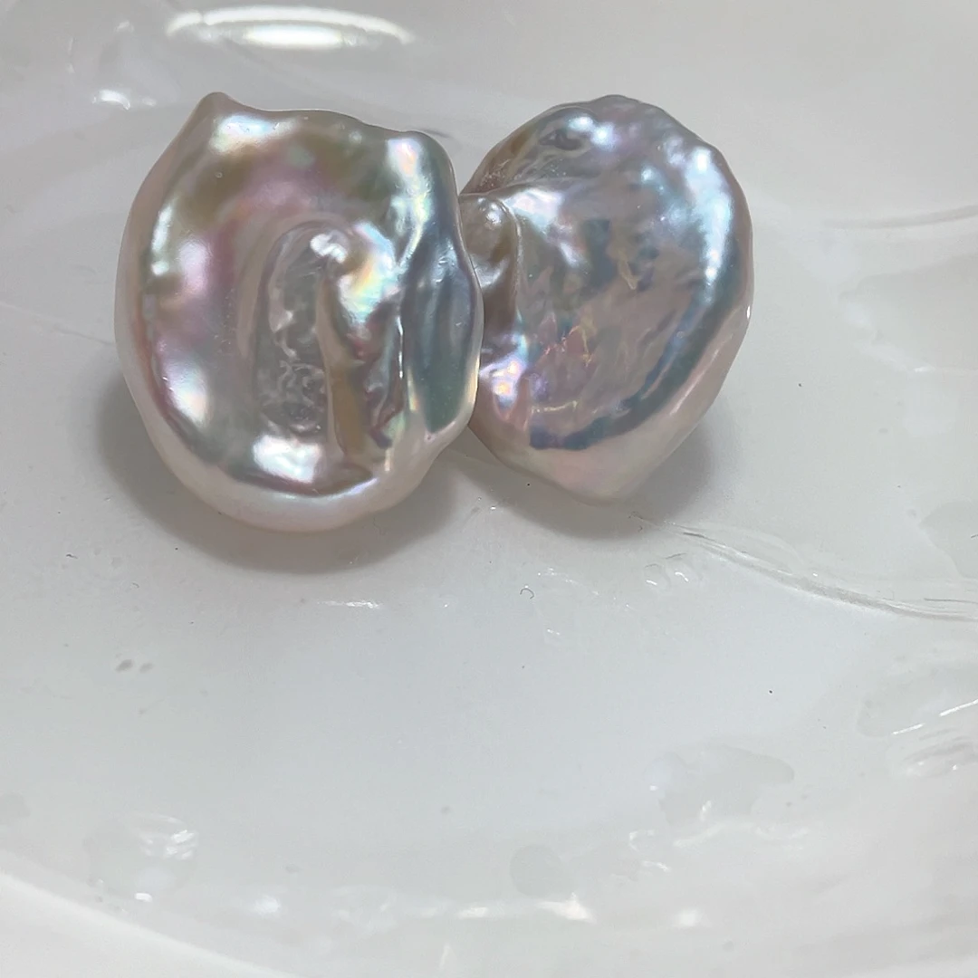 淡水珍珠耳饰银S925镶嵌