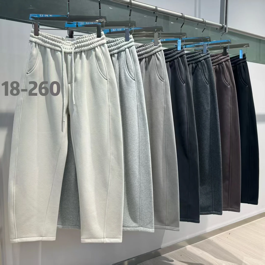 【加绒加厚】秋冬新款宽松时尚休闲百搭直筒运动风休闲裤260#