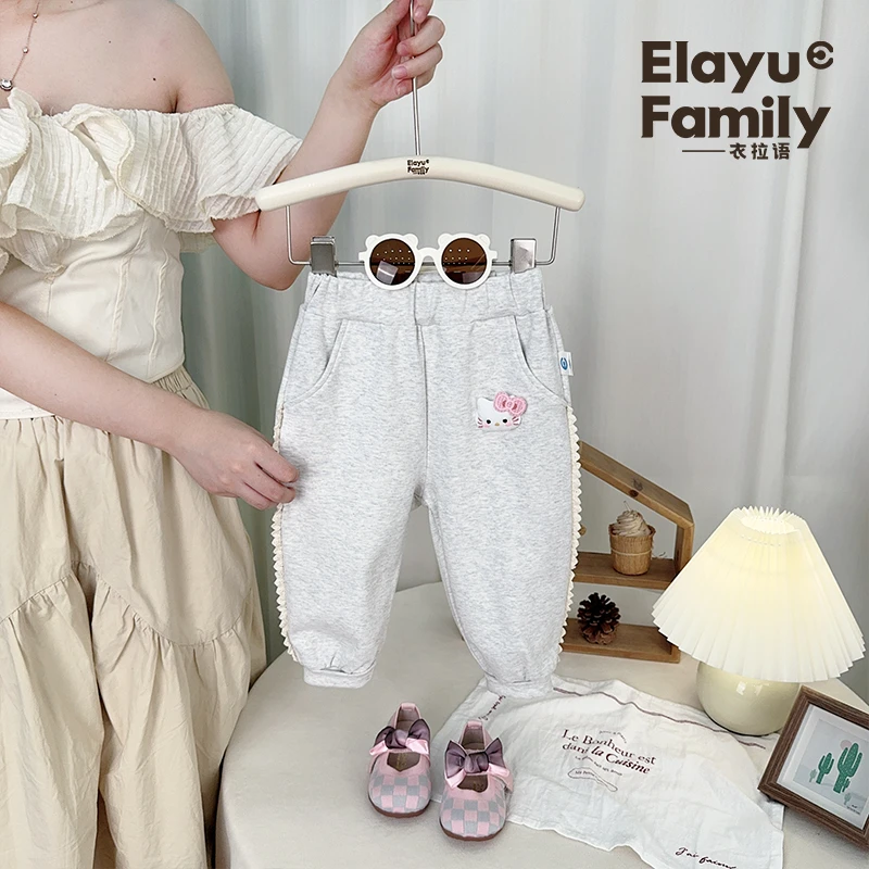 【7A抗菌】女童裤子春秋儿童卫裤超洋气2025秋季新款女宝休闲长裤潮