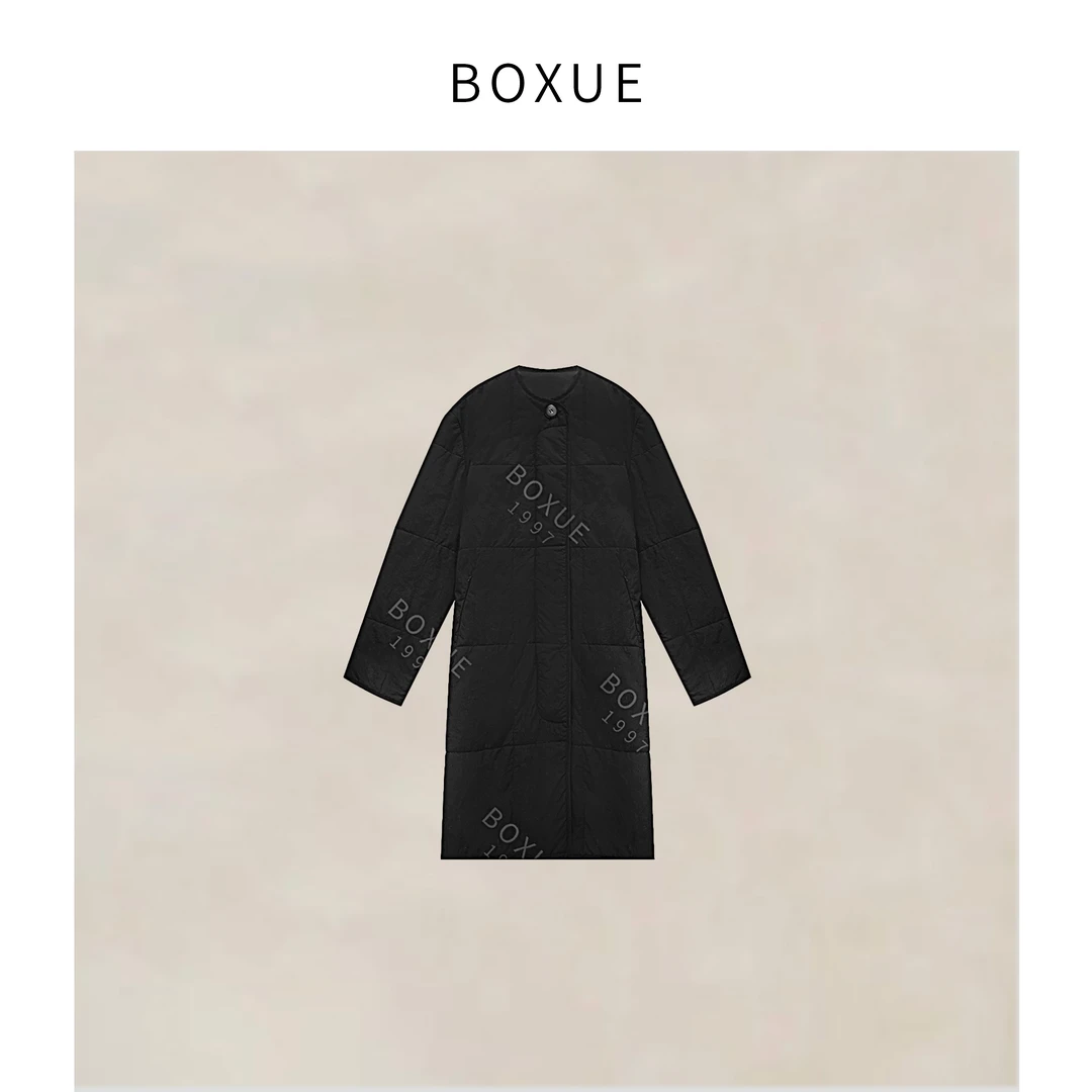 BOXUE “古木” 2025秋冬新款高级感长款棉服轻奢 外套#241009YR414