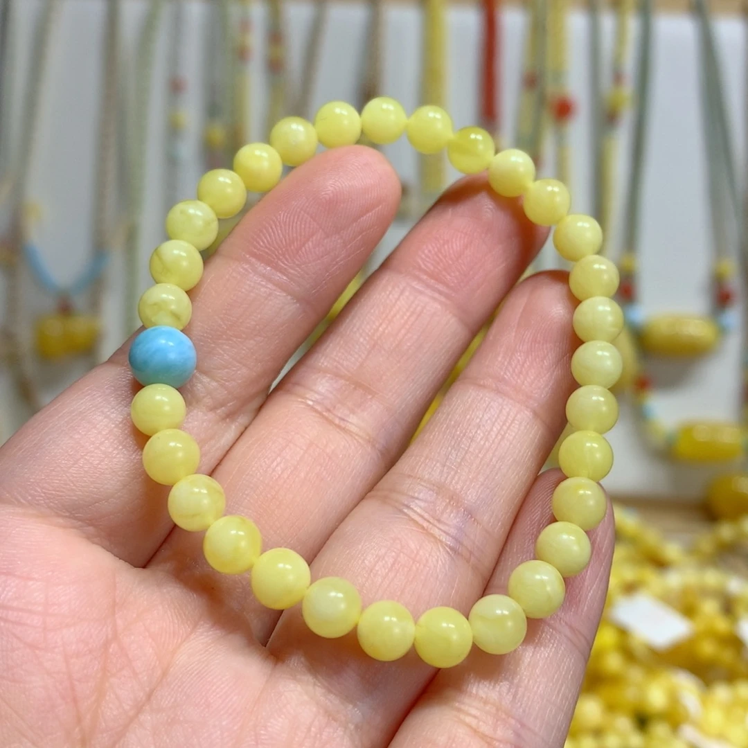 蜜蜡未镶嵌手链5.7mm