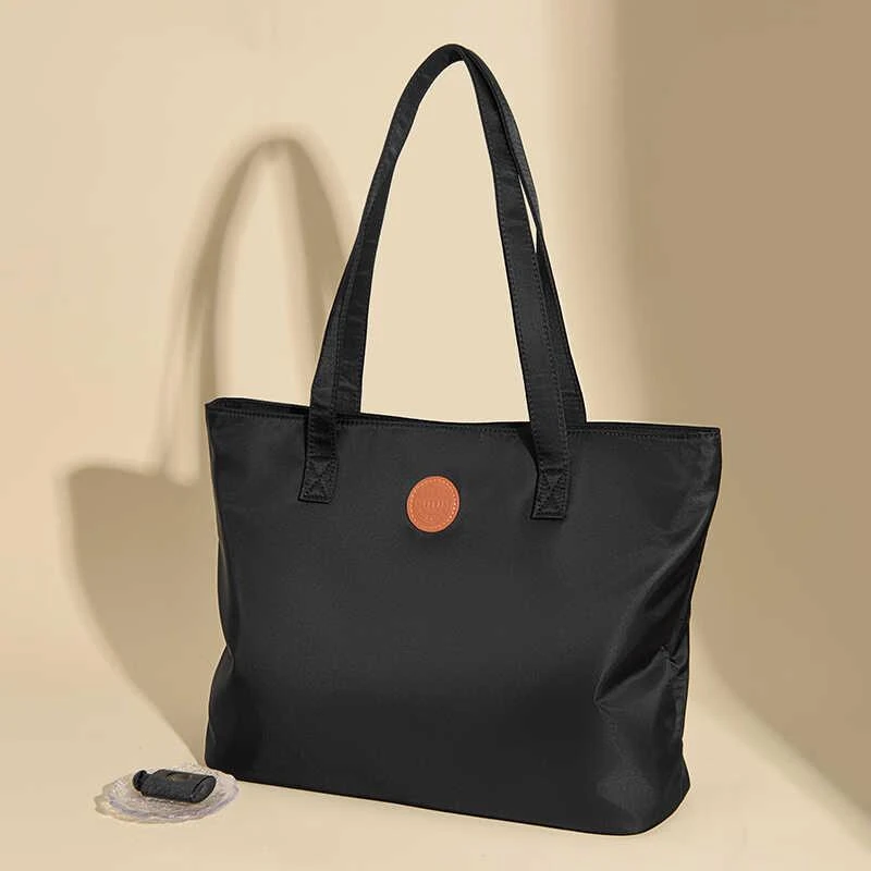 潮女新款潮手提包女大容量尼龙牛津布简约通勤单肩包上班族托特包