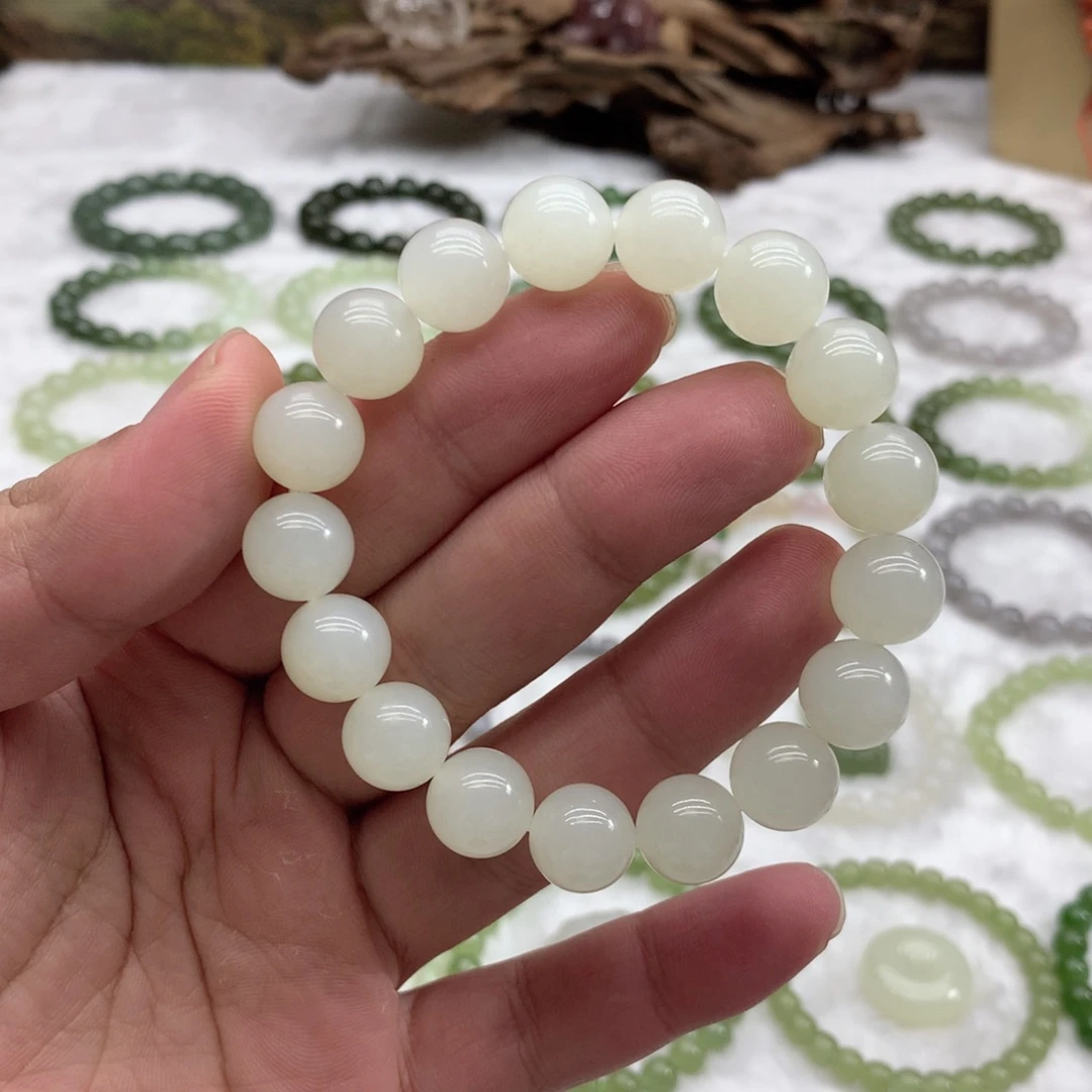 和田玉未镶嵌手串（白玉12）