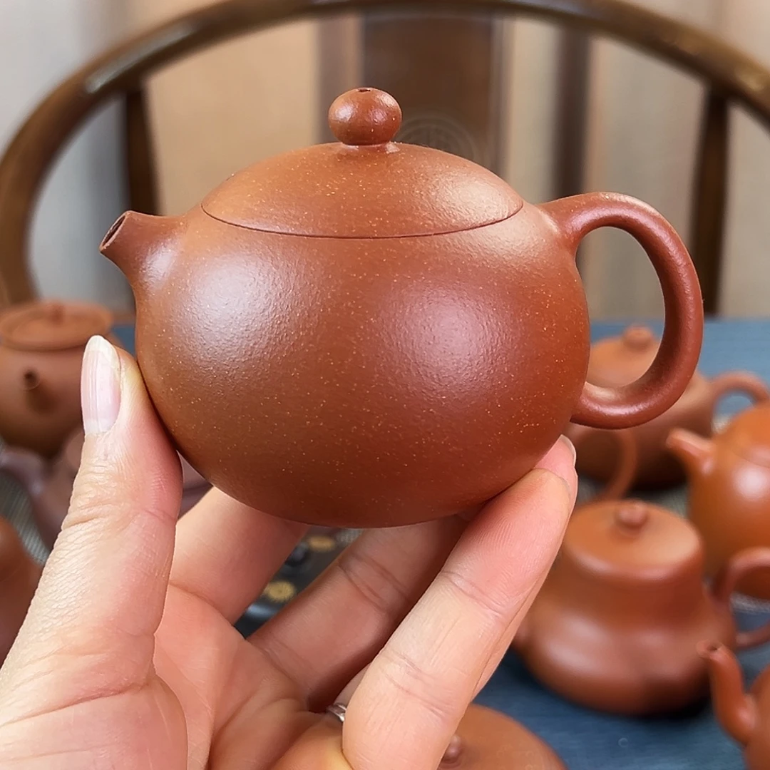 紫砂茶壶精品 西施 红降坡泥 180cc