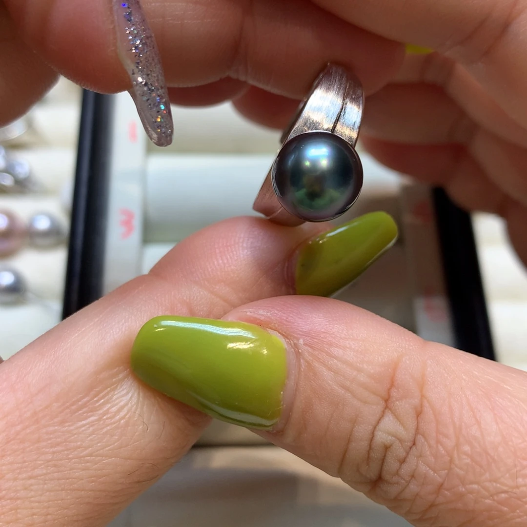 海水珍珠戒指银S925镶嵌